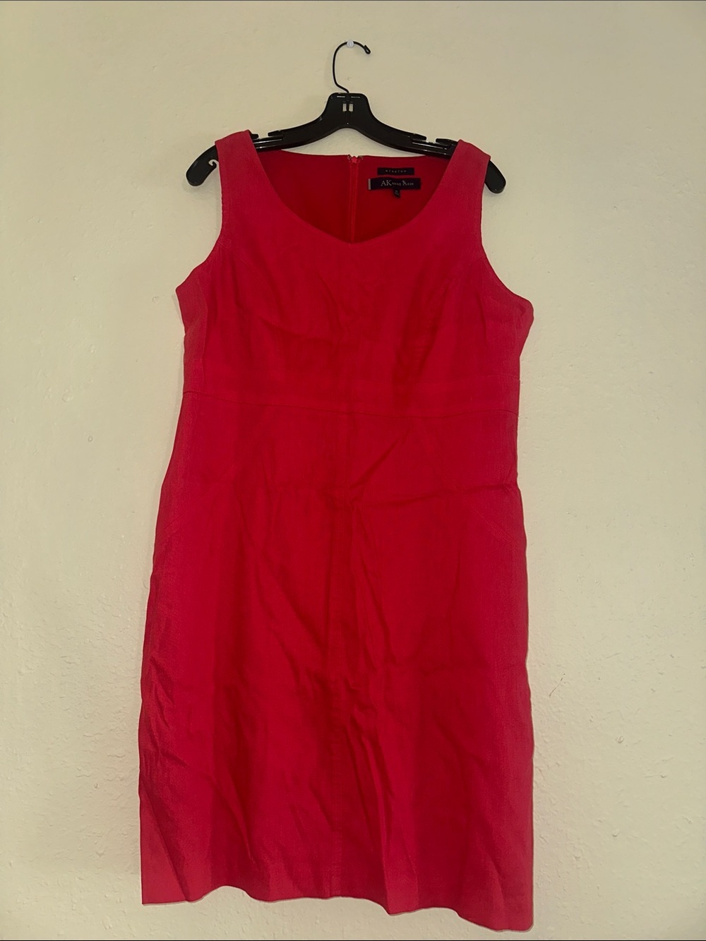 Anne Klein Red Sleeveless Sheath Midi Dress EUC